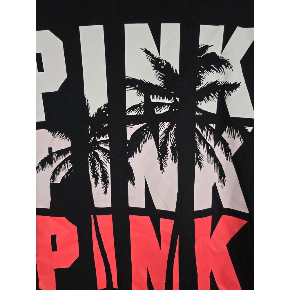 Victorias Secret PINK Palm Tree Campus Tee Shirt Gradient XS OVERSIZED - Picture 2 of 5